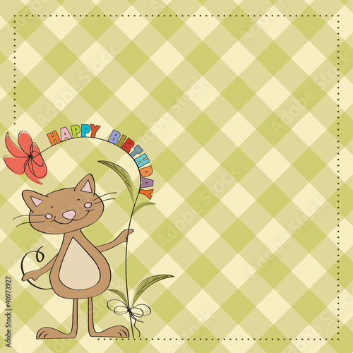 birthday card with funny cat