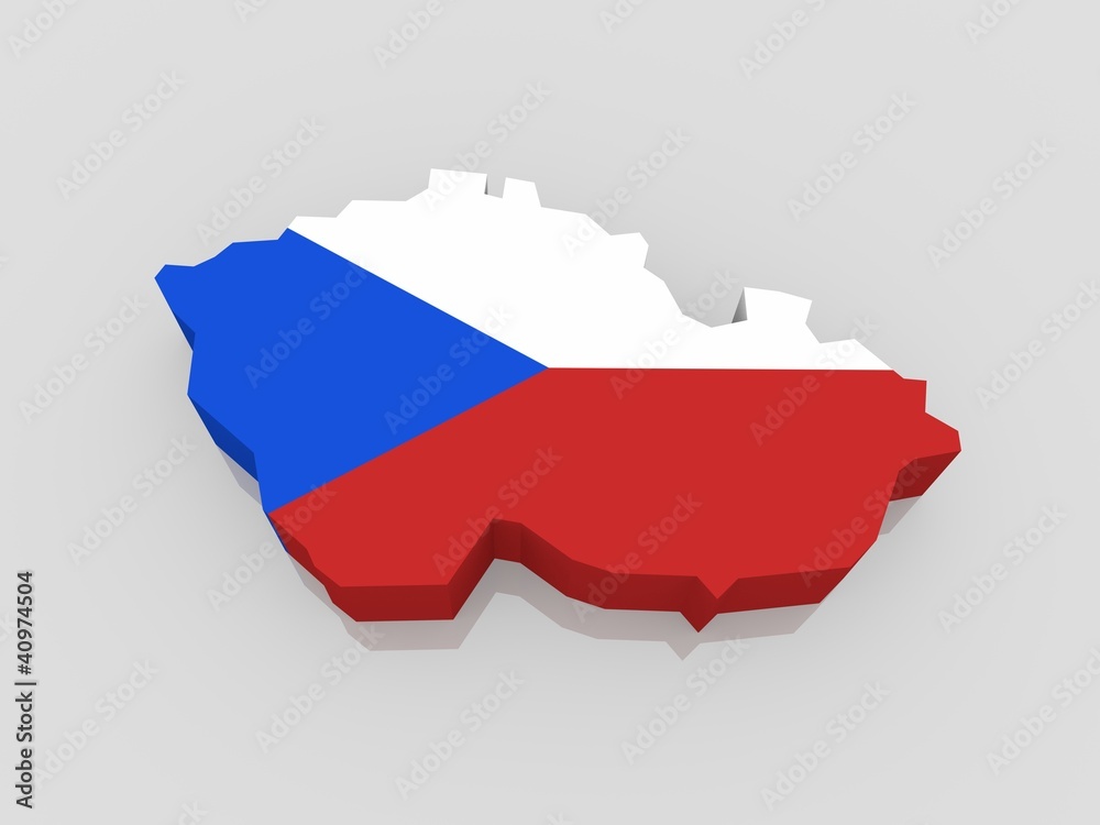 Fototapeta premium Bump map of Czech Republic