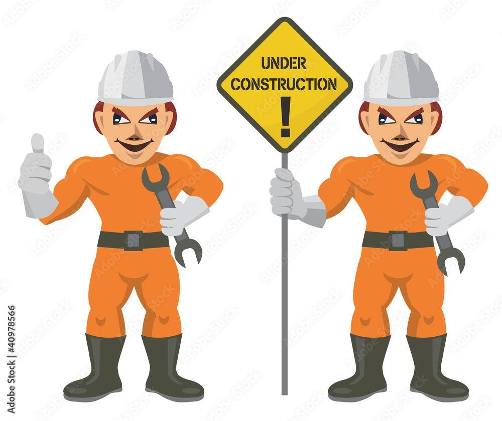 Construction worker superman