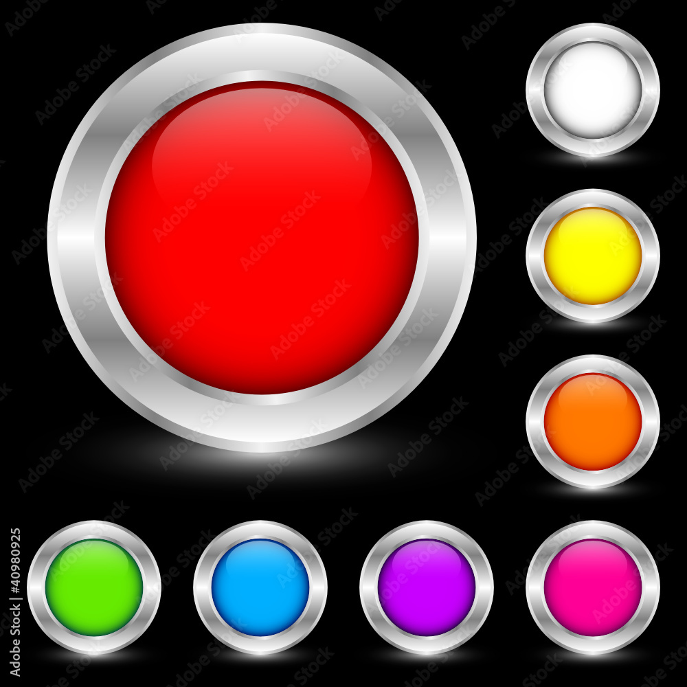 Set Of 8 Buttons Color Black Background Set Of 8 Buttons Color Black Background