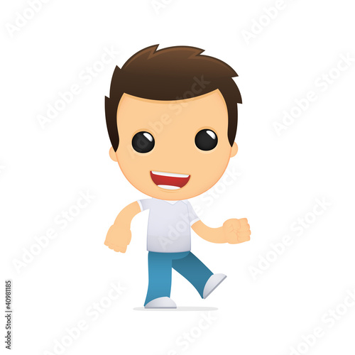 funny cartoon casual man