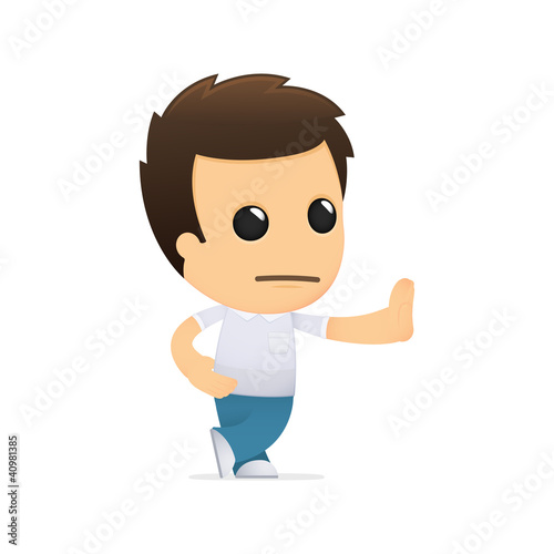 funny cartoon casual man