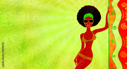 The magnificent African in a bathing suit to the utmoы_ RASTA