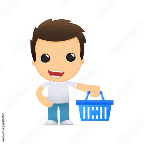funny cartoon casual man