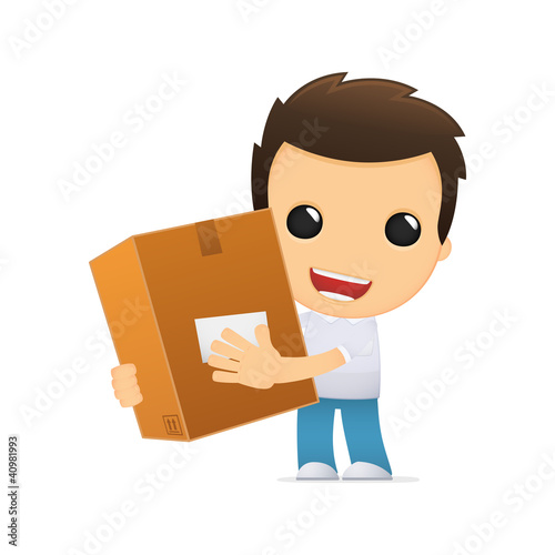 funny cartoon casual man