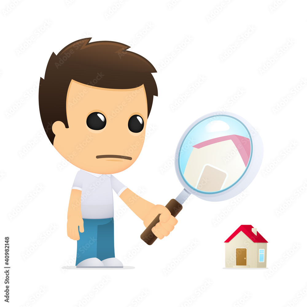 funny cartoon casual man