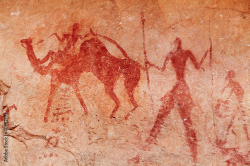 Rock paintings of Tassili N'Ajjer, Algeria photo