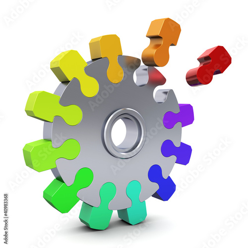 Zahnrad - Puzzle bunt photo