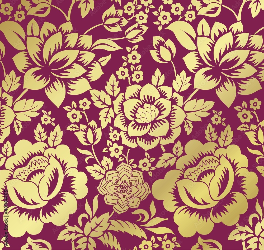 floral pattern, textile design, royal India,  Asia