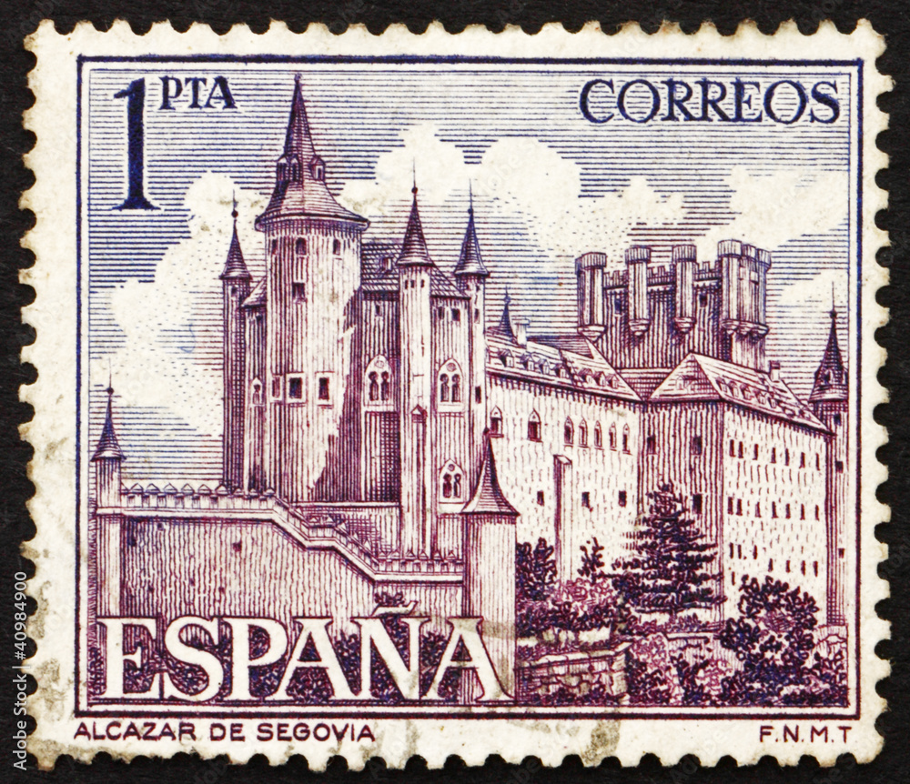 Postage stamp Spain 1964 Alcazar of Segovia, Spain