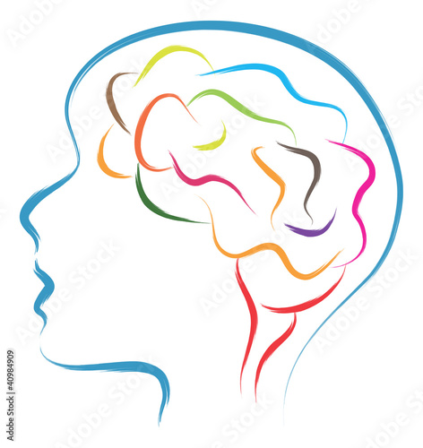 head and brain abstract illustration