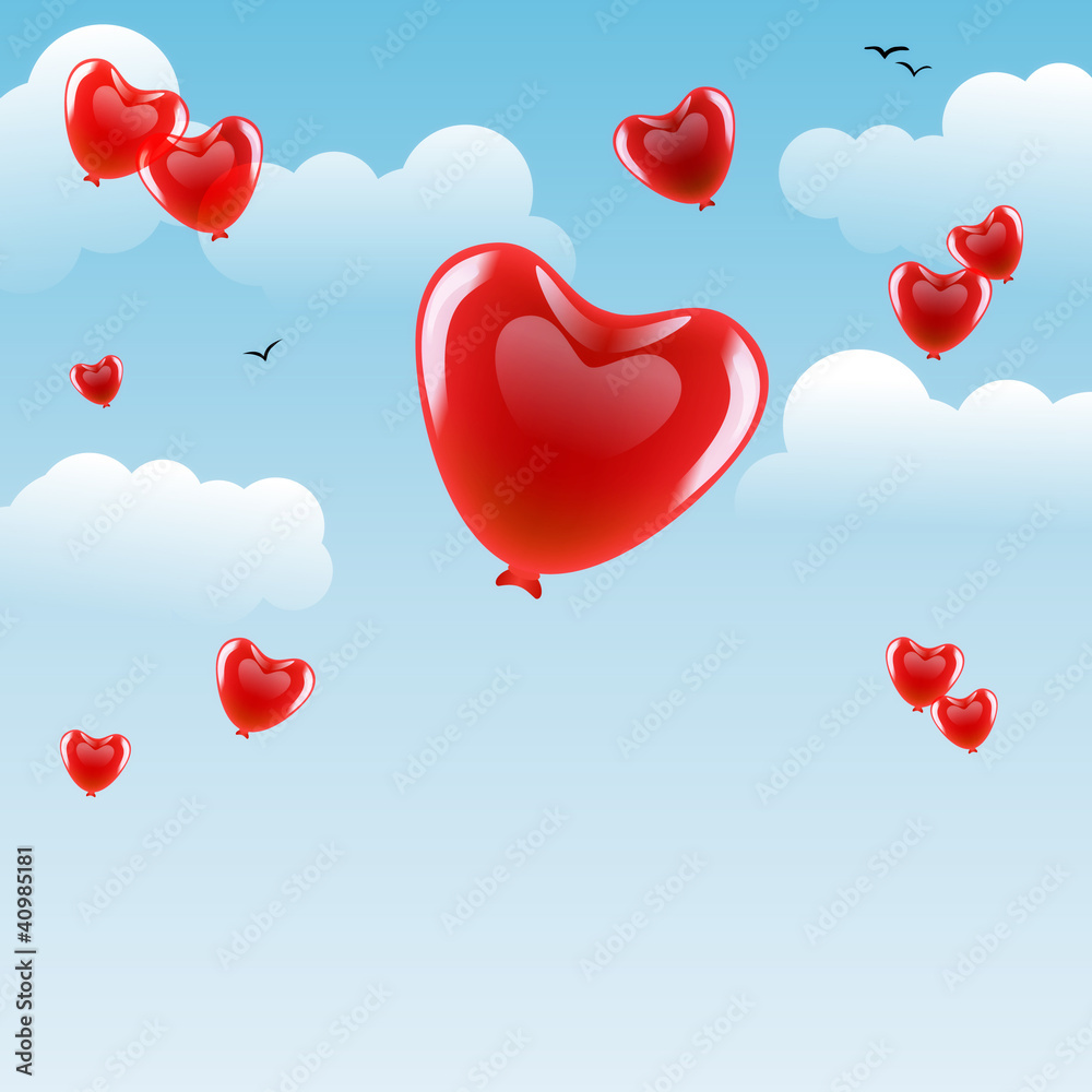 Luftballons in Herzchenform