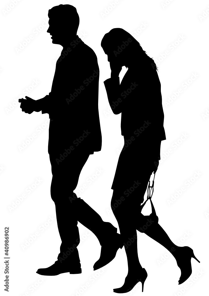 Man and a woman walking