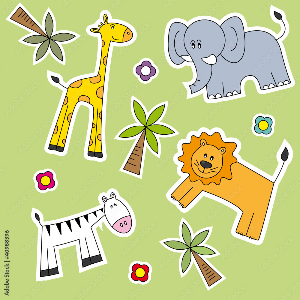 Fondo infantil de animales salvajes