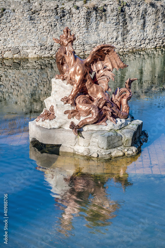 La Ria fountain at La Granja Palace, Spain photo