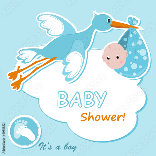 Baby boy arrival announcement card