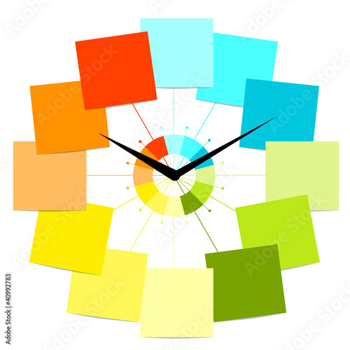 Creative clock design with stickers for your text