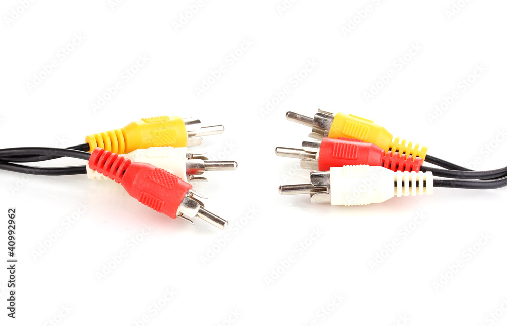 Audio and video cable isolated on white Audio and video cable isolated on white