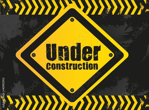 under construction signal on grunge