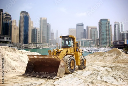 Construction tractor in Dubai, United Arab Emirates .