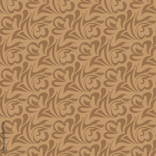 Brown seamless wallpaper pattern. © Nikolay Zaburdaev
