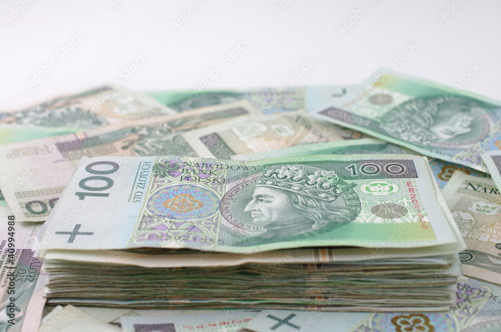Plik pieniedzy PLN banknoty - obrazy, fototapety, plakaty 