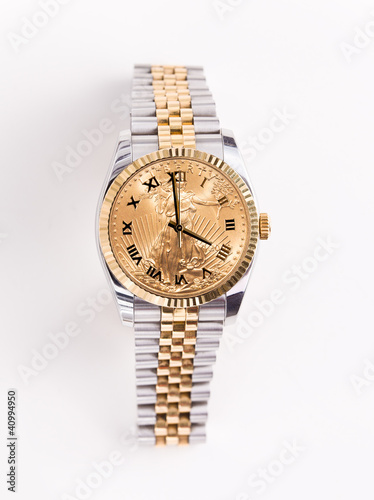Gold and stainless steel mans watch