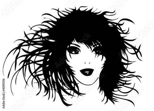 Modell mit schwarzem Haar