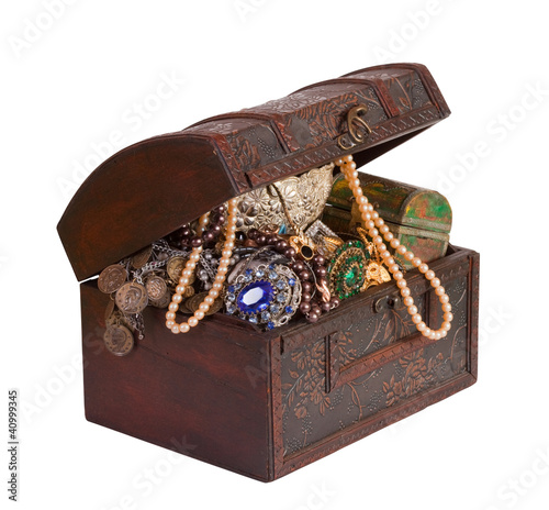 treasure trunk with jewellery