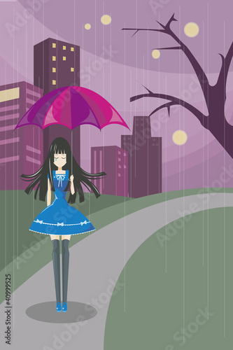 Lonely Cute Girl 2 (vecter)