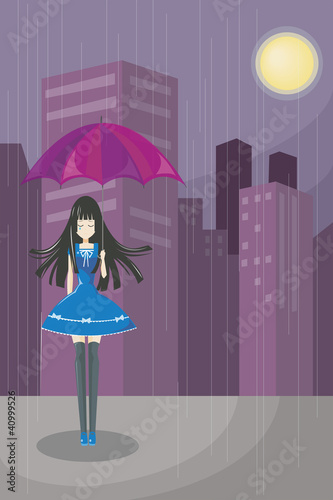 Lonely Cute Girl (vecter)