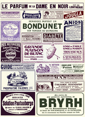Fotobehang Kranten Nostalgische reclame uit oude tijdschriften  © lynea