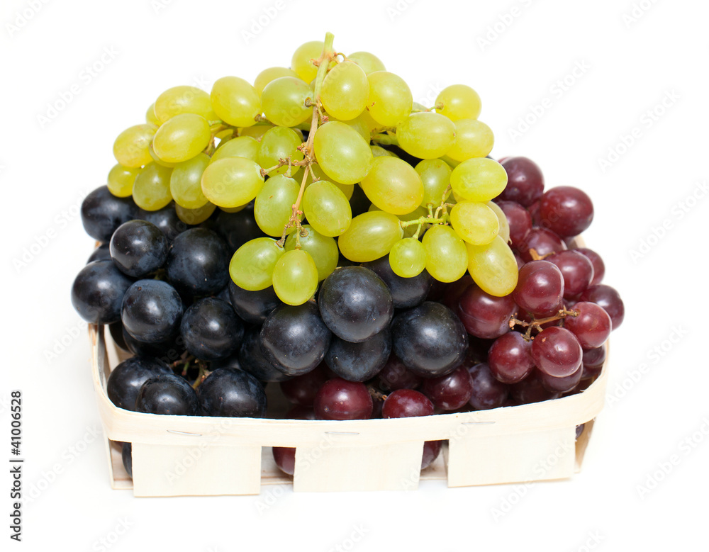 different variety of grape on white background different variety of grape on white background