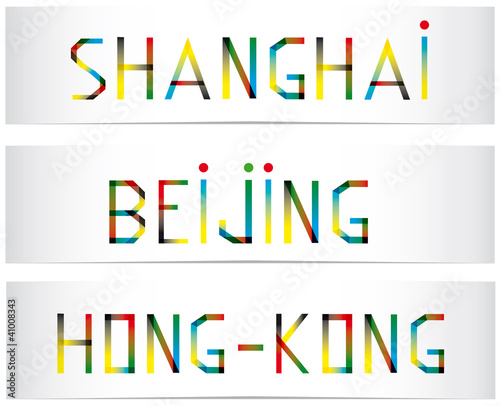typographie Shanghai-Beijing-Hong-Kong