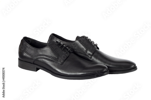 Black man's shoes isolated on white background