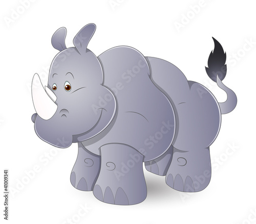 Cute Cartoon Rhinoceros © VectorShots