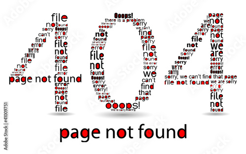 404 file error, typographic illustration