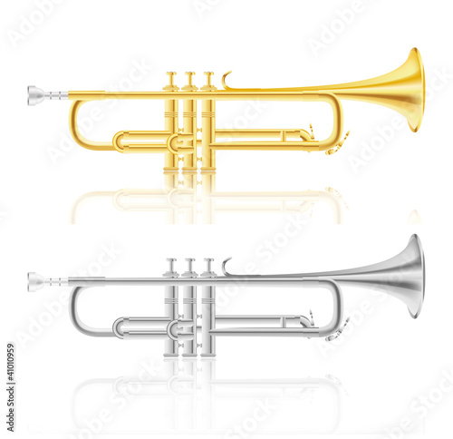 golden and silver trumpet