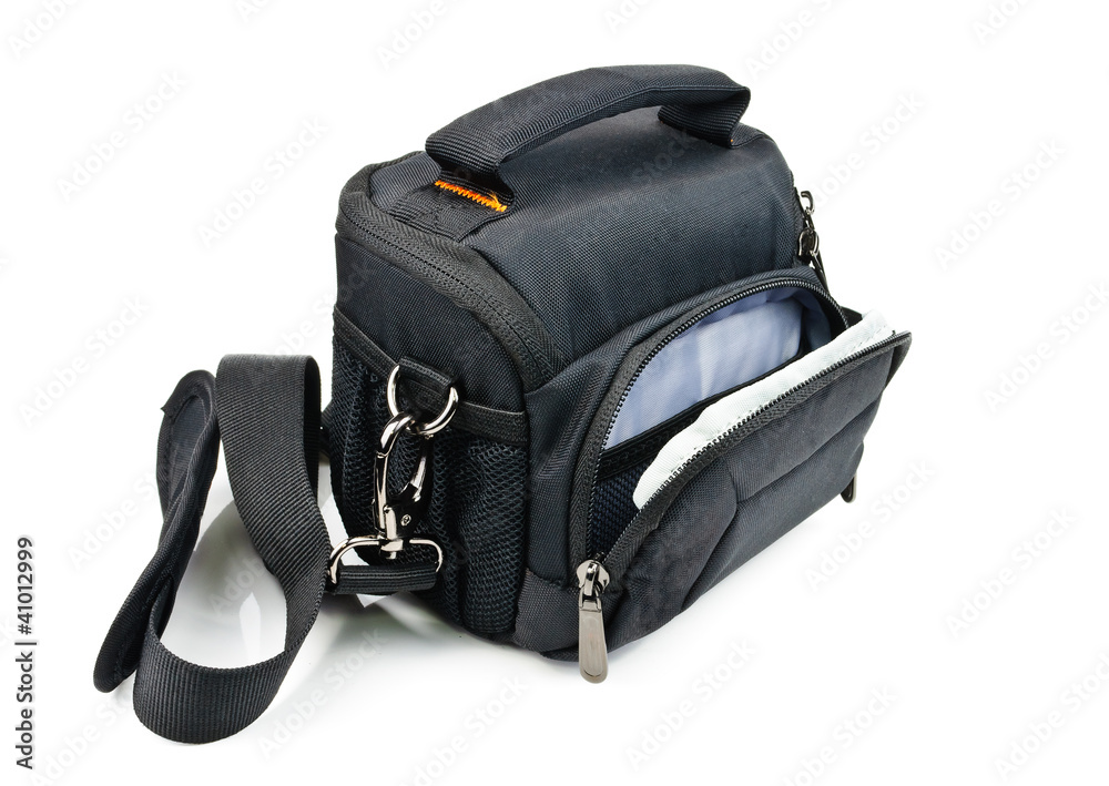 Naklejka premium Black bag for the camera