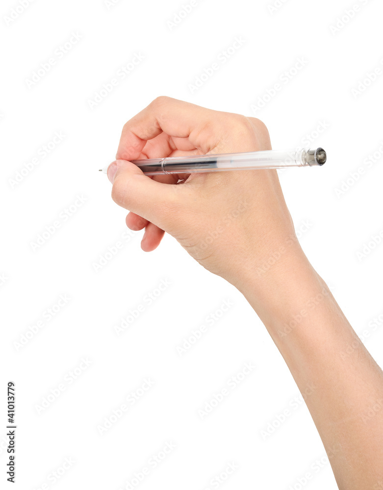 Ballpoint pen in hand Ballpoint pen in hand