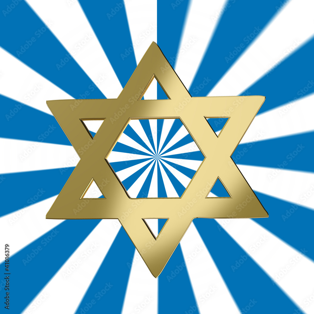 Star of David with a starburst background Star of David with a starburst background