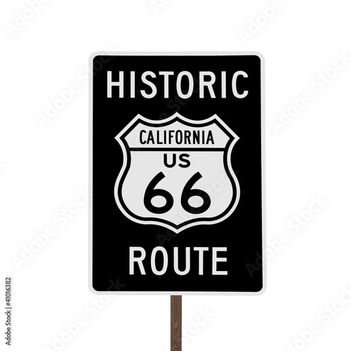 Historic Route 66 California Road Sign Isolated