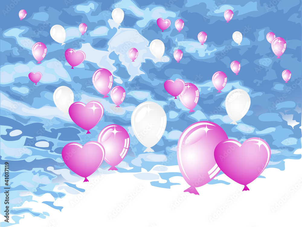 Pink and white balloons
