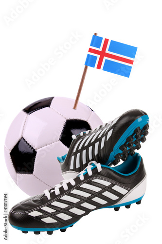 Soccer ball or football with a national flag photo