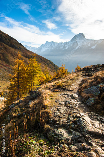 Bietschorn with hiking trail