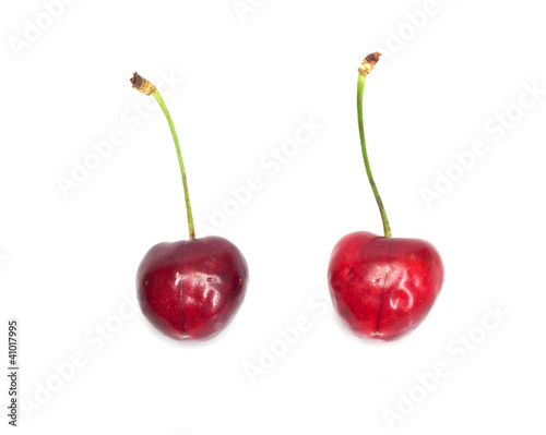 Obraz na plátne Cherries; objects on white background