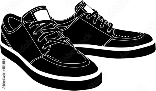 vector black sport shoes, sneakers