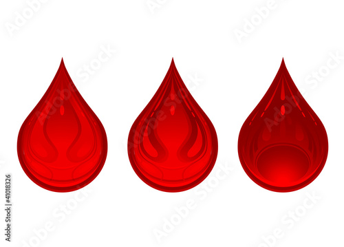 three drops of blood red color