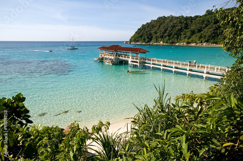Crystal clear waters at the paradise island of Perhentian photo