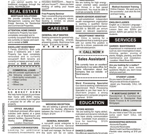 Fake Classified Ad